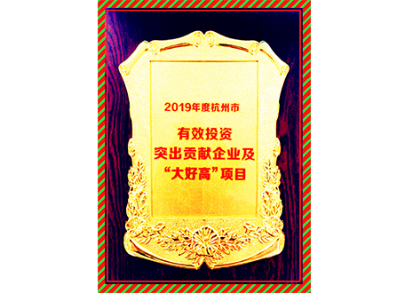 中欣晶圆荣获2019年度杭州市有效投资突出贡献企业及“大好高”项目