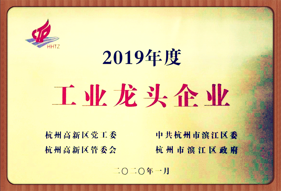 杭州大和荣获2019年度杭州滨江高新区工业龙头企业称号
